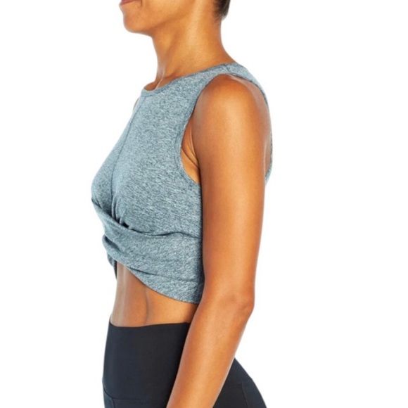 Zobha Women's Grey Sleeveless crop top with front twist - Picture 3 of 10